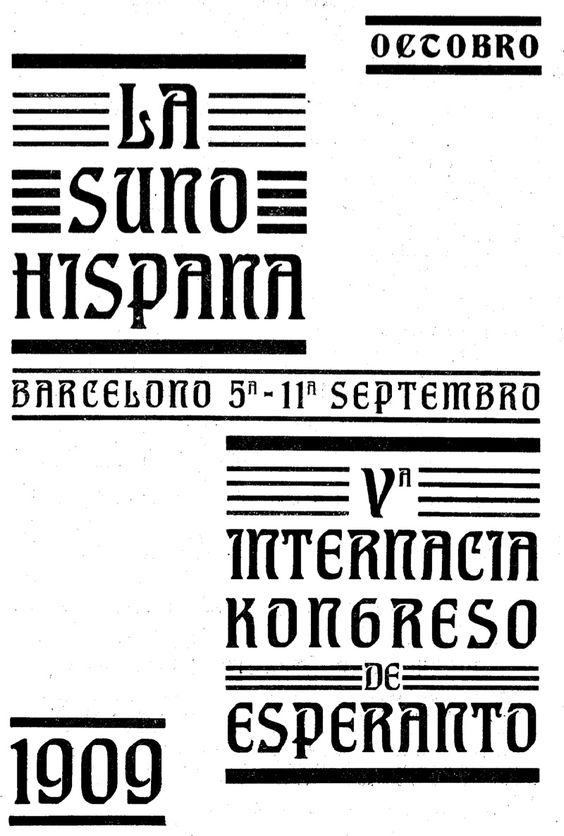 Kovrilpaĝo de <em>La Suno Hispana</em> (oktobro 1909)